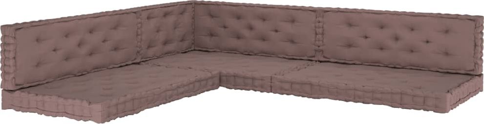 vidaXL Poduszki na podłogę lub palety, 7 szt., taupe, bawełniane (3068619)