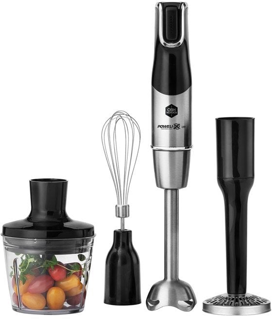 OBH Nordica InfinyForce Pro, Immersion blender, 1200 W, Black, Stainless steel