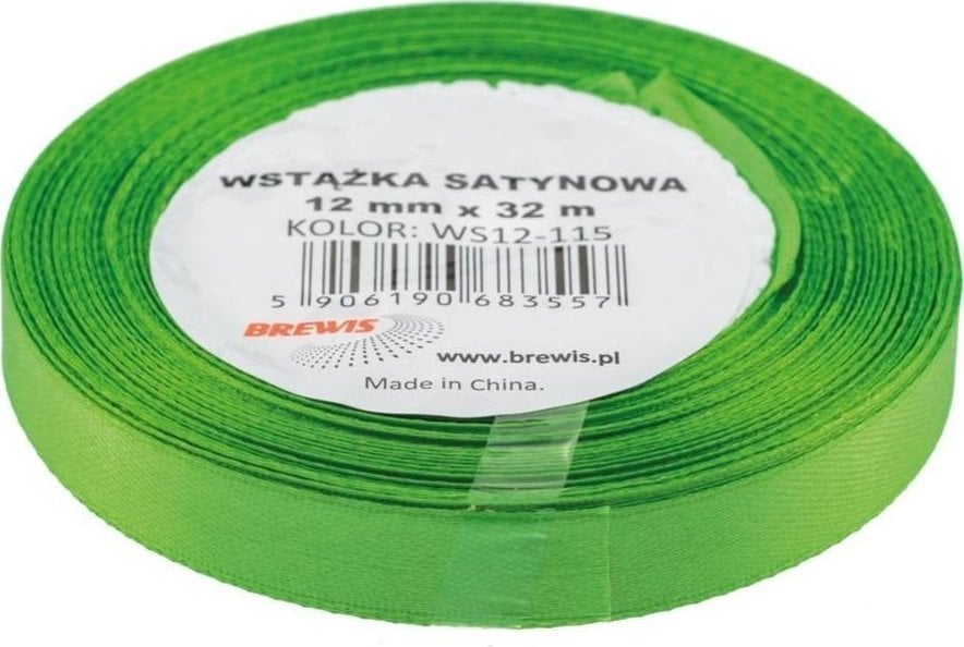Wstążka satynowa zielona 12mmx32m