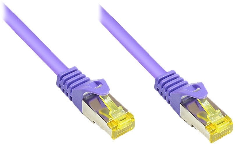 Good Connections RJ45 Patch Cable withCat.7 RohCable and latch protection (RNS), S/FTP, PiMF, halogen free, 600MHz, OFC, violet, 0,25m, Good Connectio