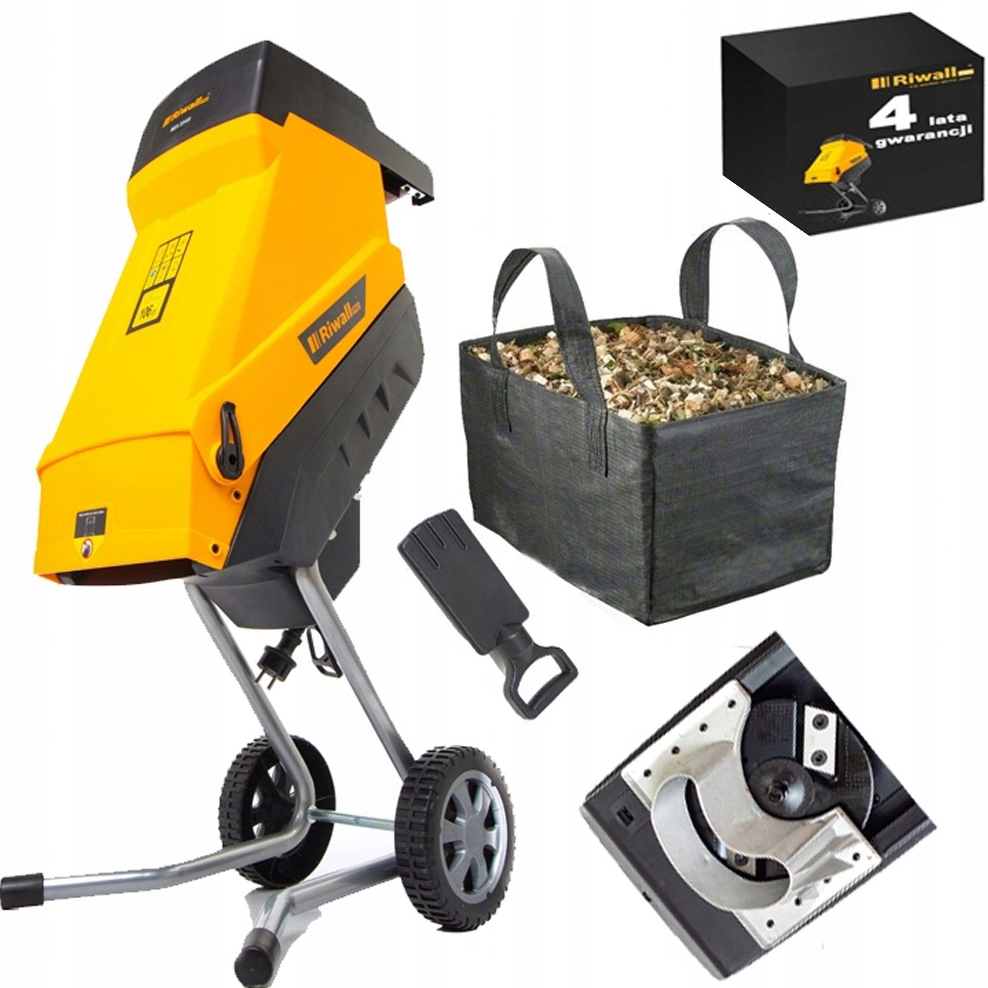 ROZDRABNIACZ ELEKTRYCZNY GŁADKOLUFOWY RĘBAK DO GAŁĘZI RIWALL RES 2545