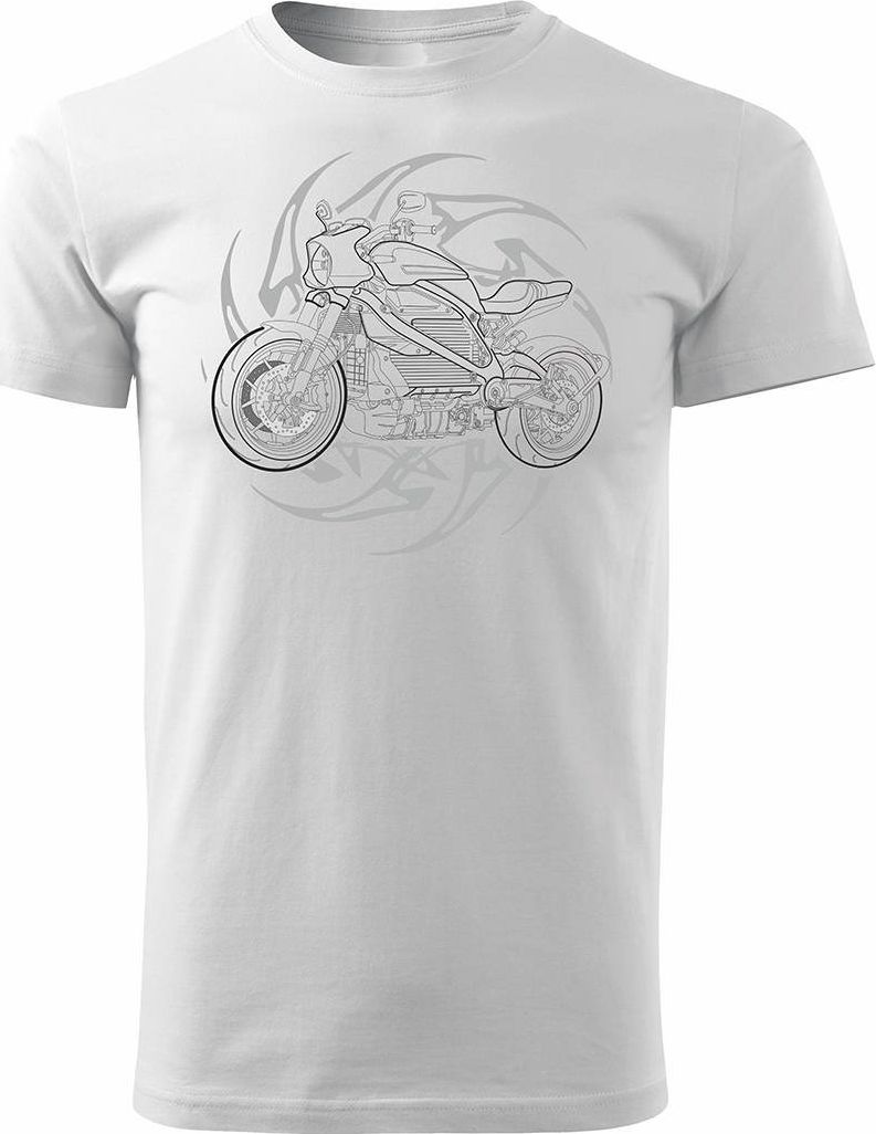 Topslang Koszulka motocyklowa z motocyklem Harley Livewire męska biała REGULAR XXL