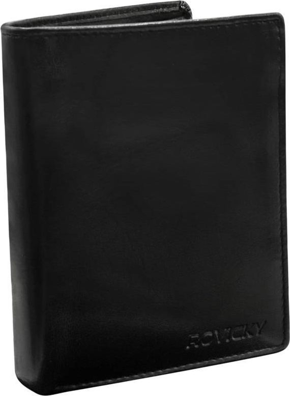 Rovicky Kup Przydasie ROVICKY Składany, pionowy portfel skórzany z dużymi okienkami na dokumenty Rovicky