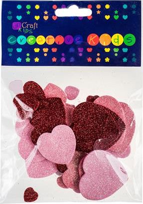 Dalprint KreatywnieNaklejki z pianki Serca brokatowe