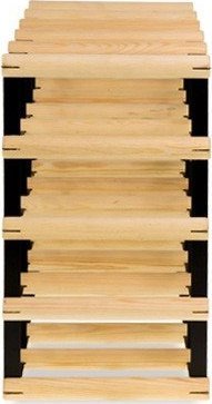 Wamar-Sosenka Regał na wino Stojak na 20 Butelek Szklanych/ PET RW-8/ 5x4 Surowy Naturalny Metal + Drewno RW-8-5x4-20