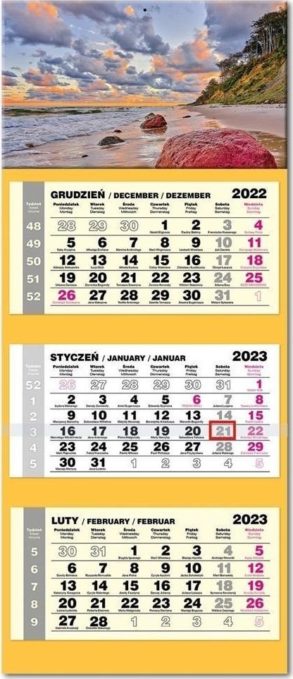 EV-Corp Kalendarz 2023 trojdzielny lux Bałtyk