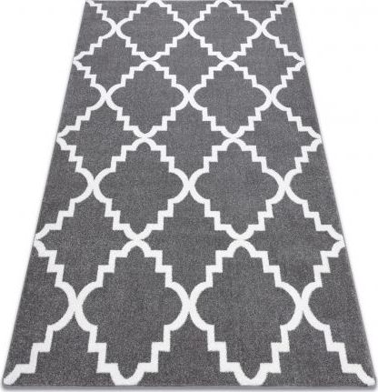 Dywany Łuszczów Dywan SKETCH - F343 szaro/biała koniczyna marokańska trellis, 140x190 cm