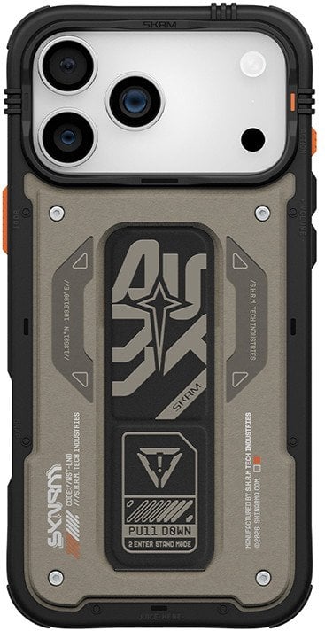 Etui Skinarma Aegis do iPhone 17 Pro Magnetic Charging + Grip Stand szary