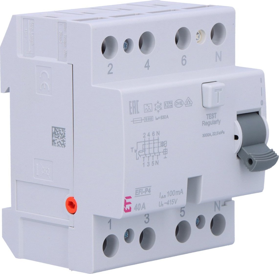 Eti-Polam Wyłącznik różnicowoprądowy 4P 40A 0,1A EFI-P4 A 40/0.1 002061522