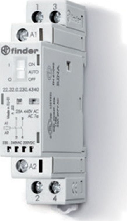 Finder Stycznik modułowy 2R 25A 24VAC/DC 22.32.0.024.4440, Finder, F22-32-0-024-4440.