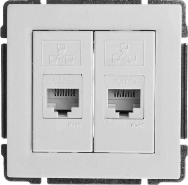 KOS Gniazdo podwójne KOS66 komputerowe 2 x RJ45 biały (660467)