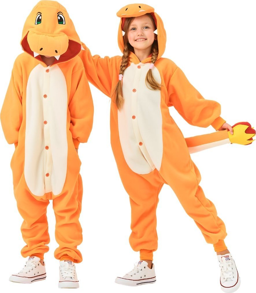 nerd hunters Piżama Onesie Kigurumi Kostium Przebranie Pokemon Charmander Dzieci 125-135cm