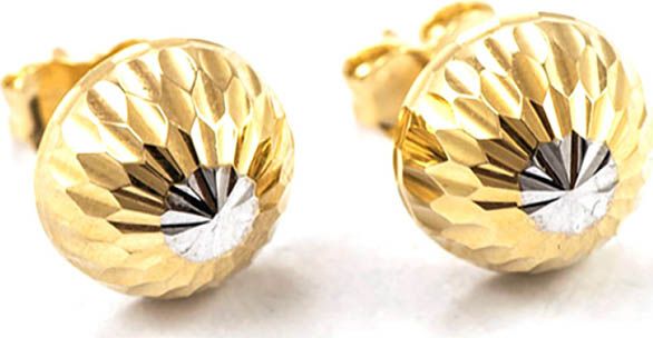 Lovrin Złote kolczyki 585 sztyfty z białym złotem 1,48 g