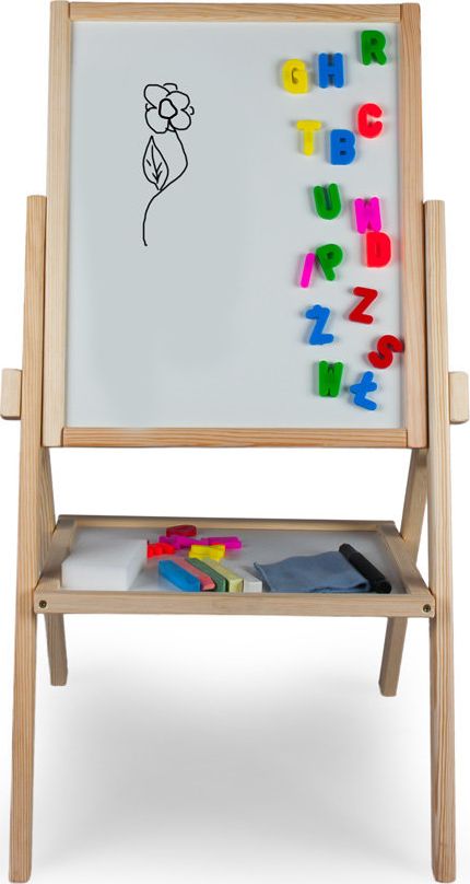 3toysm Dvipusė medinė magnetinė piešimo lenta, apverčiama RBMN