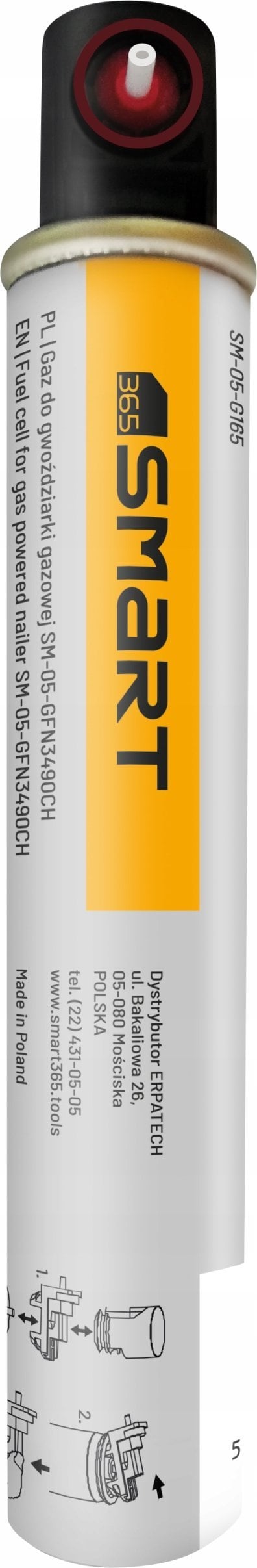 SMART365 gaz do gwoździarki gazowej, 165 mm, 40g, 80ml