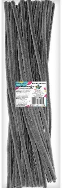 Druciki dekoracyjne 0,6x30cm szare 50szt