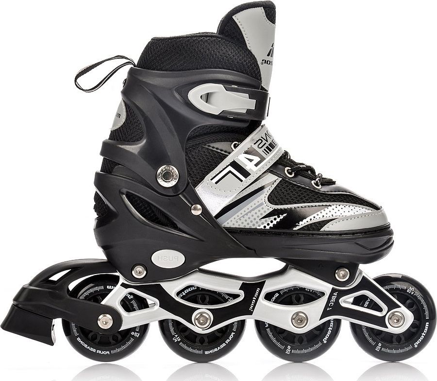 Rolki Meteor 4w1 Seasons z wymienną płozą regulowane czarne r. 38-41