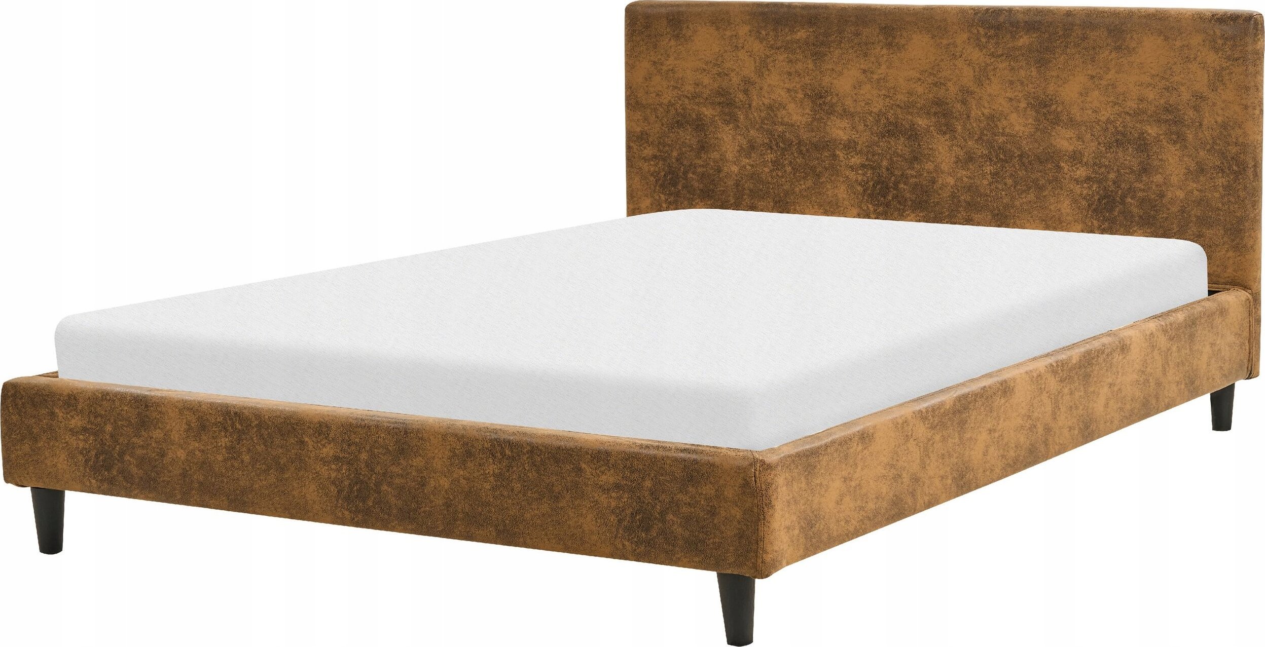 Beliani Łóżko tapicerowane 140 x 200 cm brązowe FITOU