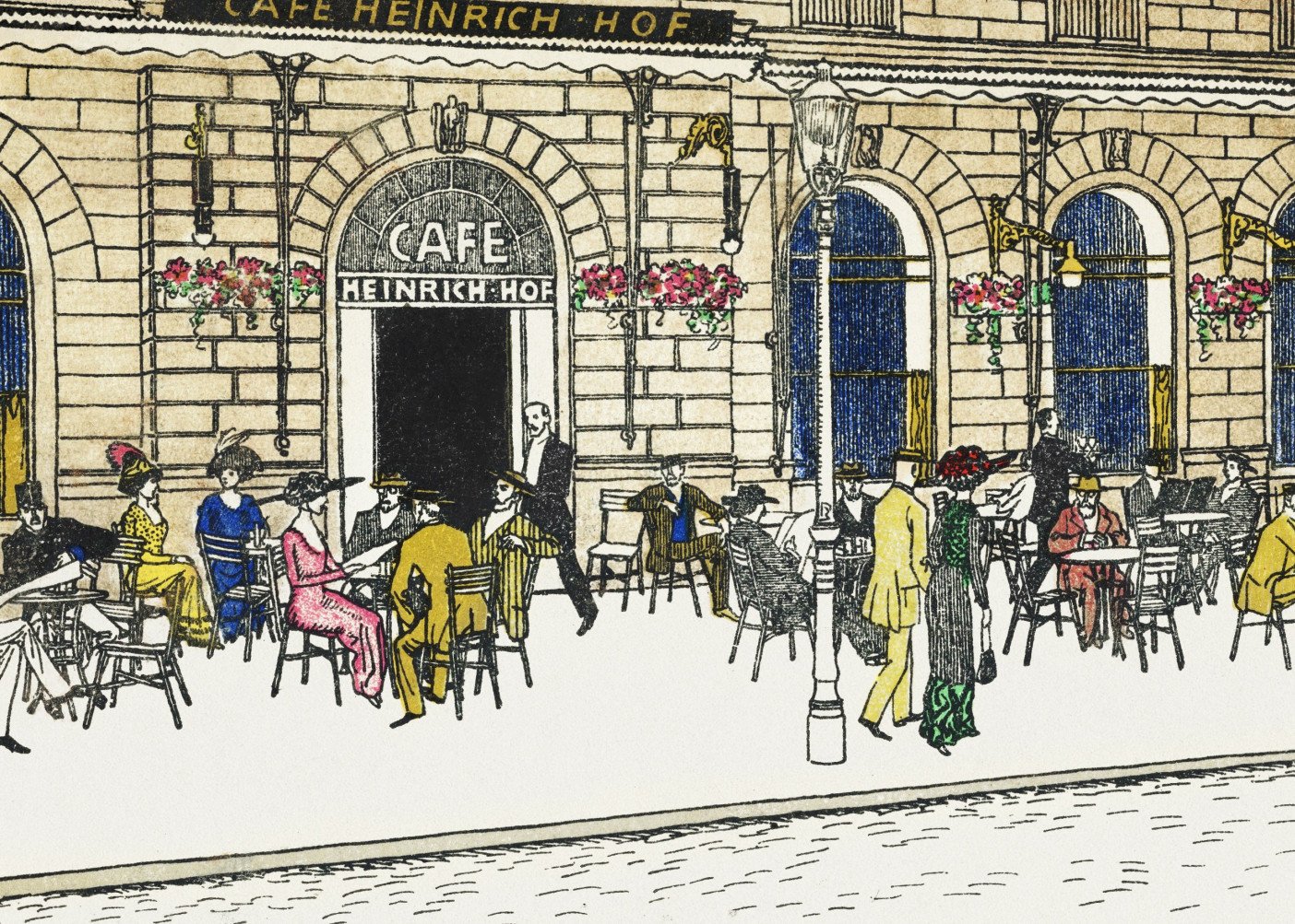 Plakat 70x50cm Kawiarnia Heinrichhof, Moriz Jung Vintage do Salonu