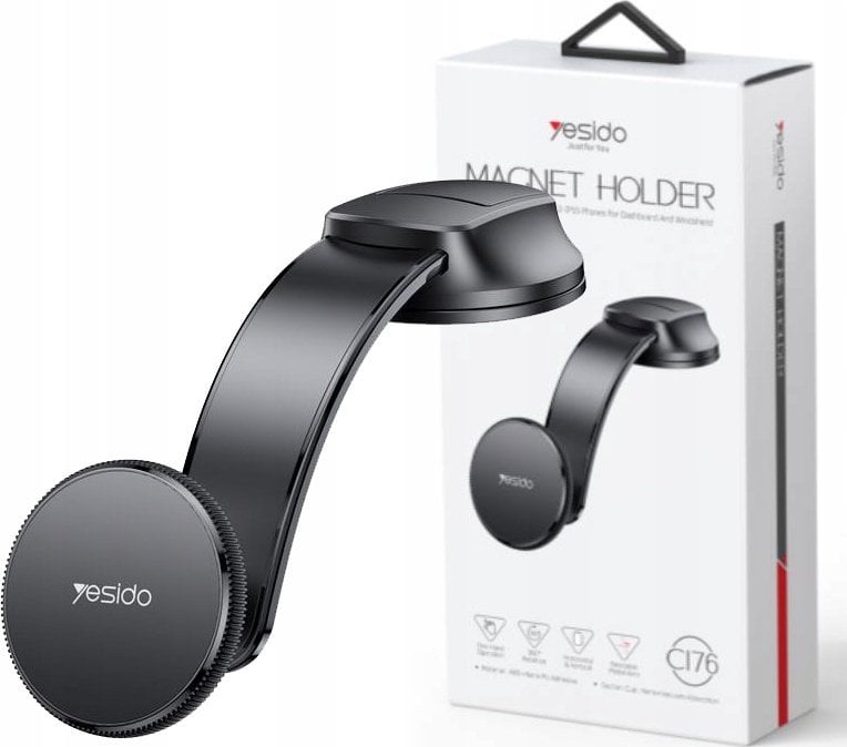 Yesido yesido Magnet. Uchwyt Samochodowy C176 MagSafe, BLACK / CZARNY