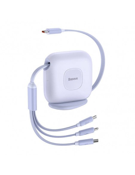 Kabel USB Baseus USB-C - USB-C + microUSB + Lightning 1.7 m Fioletowy (BSU3518)