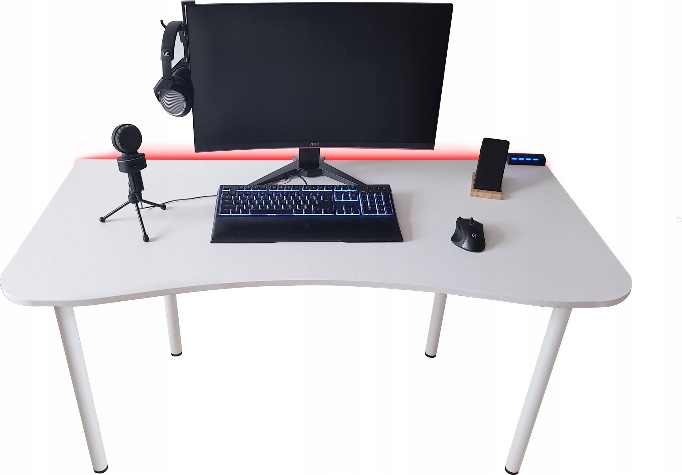 Biurko Zdesk BB-710W-Po/W-LH Białe 138 cmx68 cm