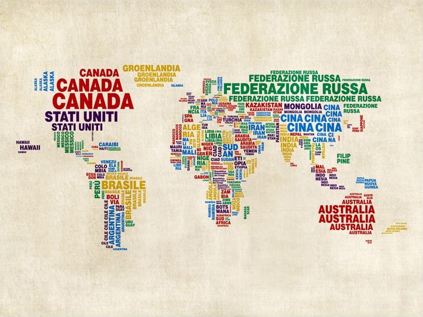 DecoNest Fototapeta - mapa (po włosku) - 350X270