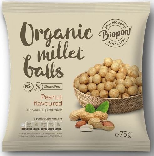 BIOPONT CHRUPKI JAGLANE Z ORZESZKAMI ZIEMNYMI BEZGLUTENOWE BIO 75 g - BIOPONT