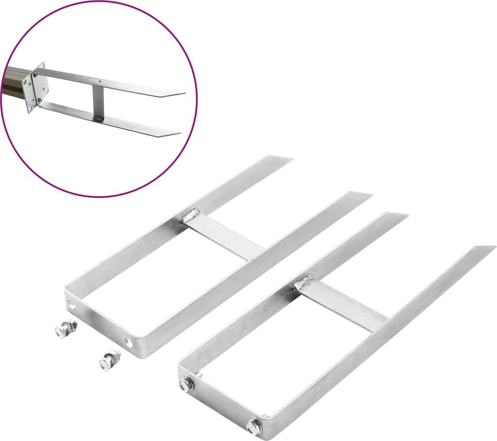 vidaXL Kotwy do słupków ogrodzeń WPC, 2 szt., stal, 40 cm
