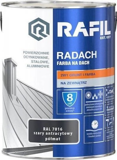 Rafil Farba Na Dach Radach 5L Antracyt Półmat RAL 7016 Rafil