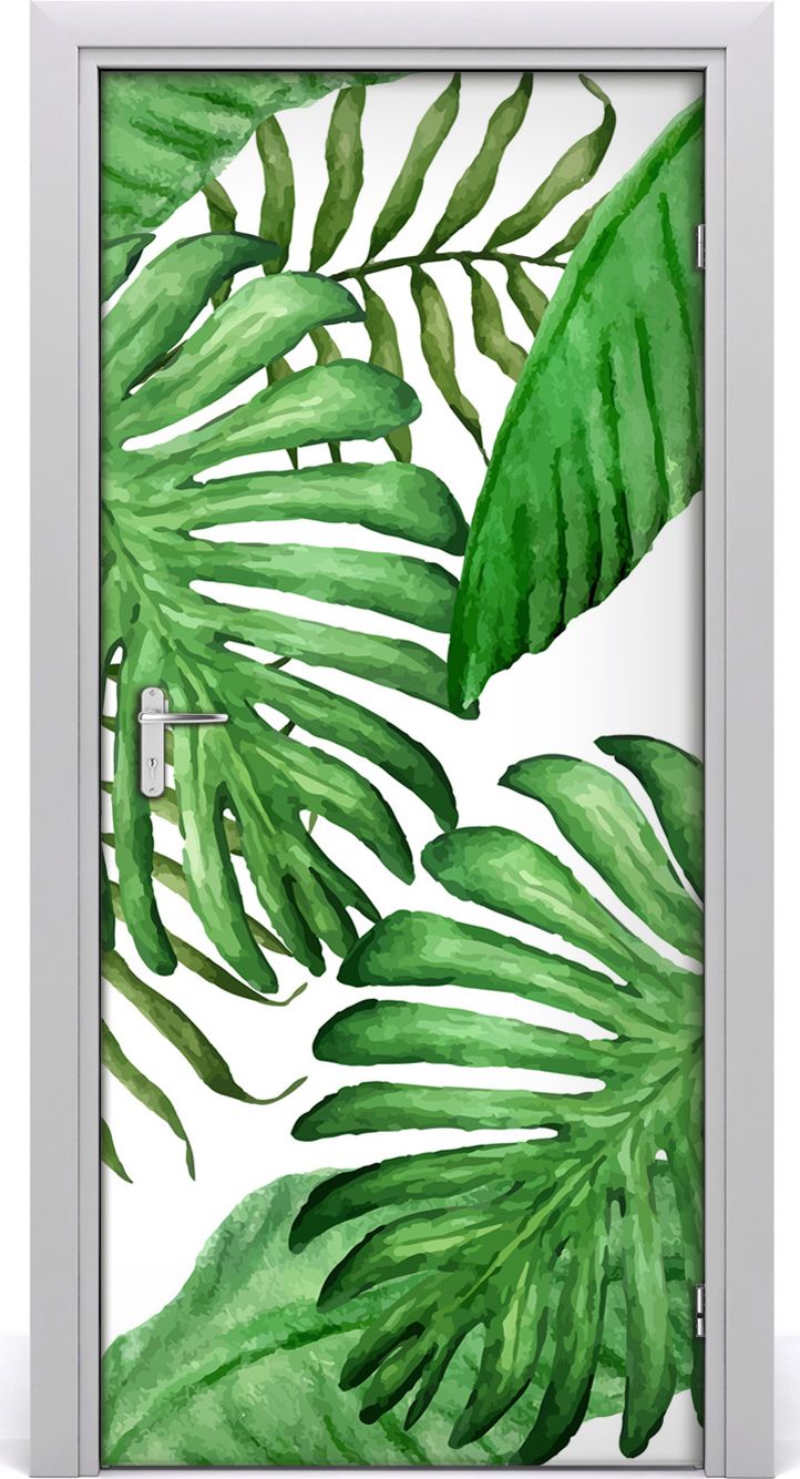 Tulup Fototapeta samoprzylepna na drzwi 95 x 205 cm tropikalne liście