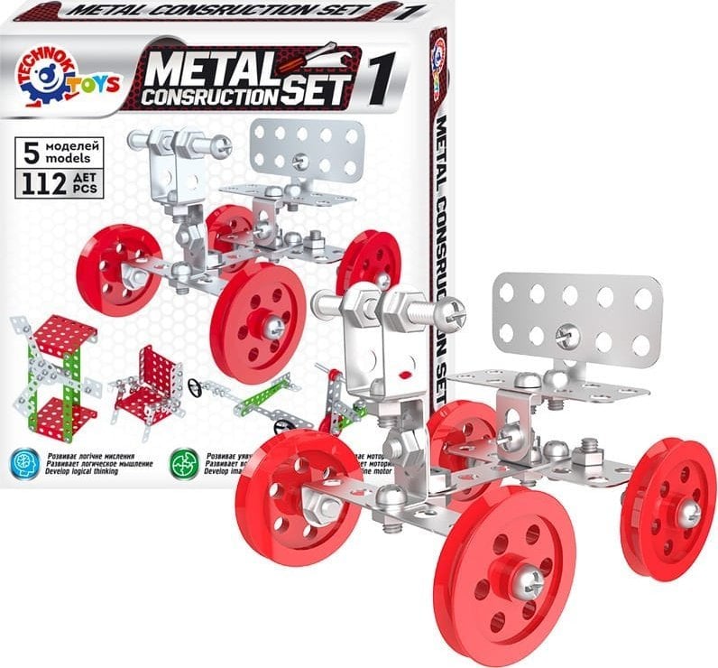 Technok Klocki konstrukcyjne metalowe zestaw 1 Designer metal 112el 6399 TechnoK p10
