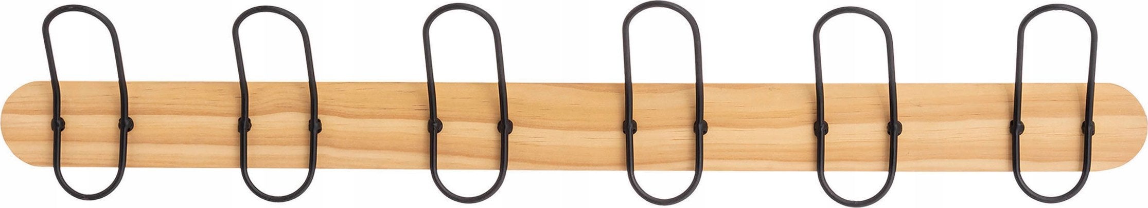 5five Drewniany wieszak do przedpokoju z 6 haczykami, 77 cm