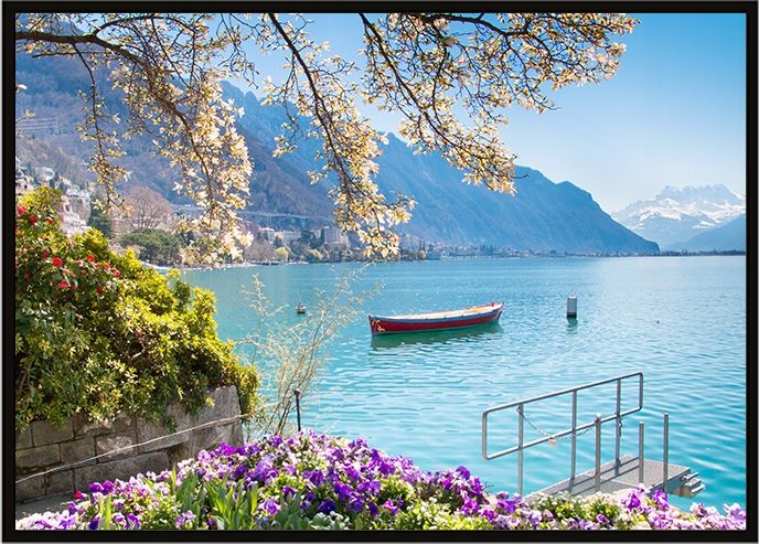 E-druk OBRAZ PLAKAT W RAMIE 33x43 cm Jezioro P1018