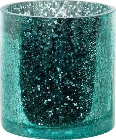 Eurofirany SZKLANY ŚWIECZNIK DEKORACYJNY VERRE5 (3) (FI) 10X10 CM TURKUSOWY
