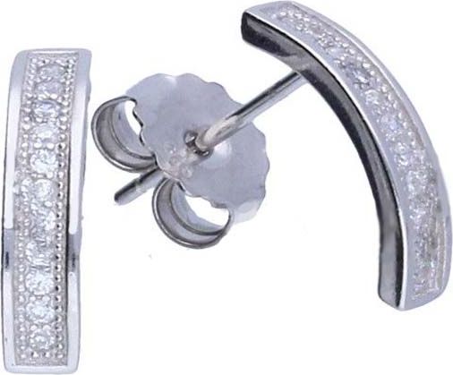 Lovrin Srebrne kolczyki 925 przecinki z cyrkoniami 1,70g