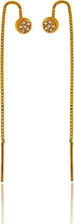 Lovrin Złote kolczyki 585 przewlekane 1,3g