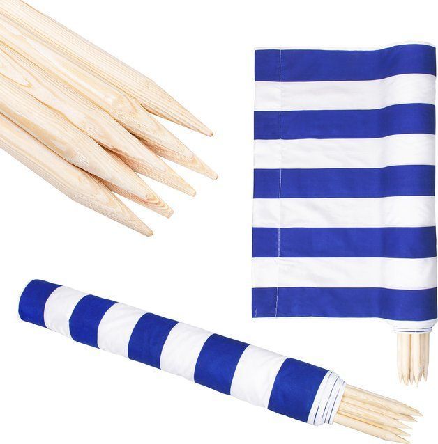 Springos Parawan plażowy 12m niebieskie pasy uniwersalny