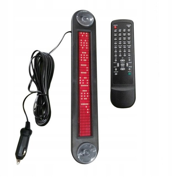 Wyświetlacz LED do SAMOCHODU Twój DOWOLNY TEKST +PILOT Wiadomości TRASA BUS