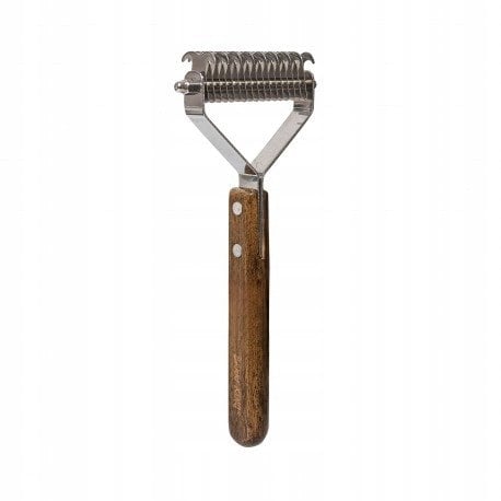 Ekskluzywny trymer hakowy dwustronny, dla zwierz�t, drewno bukowe, stal, wym.8,6x19,3cm