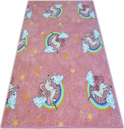 Dywany Łuszczów Dywan dla dzieci UNICORN róż JEDNOROŻEC, 400x500 cm