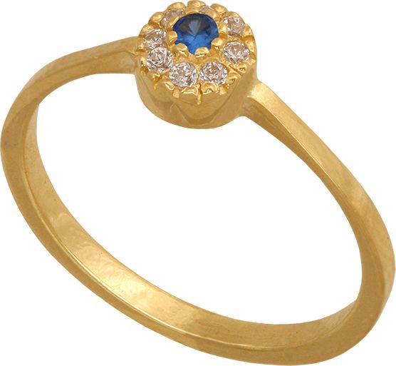 Lovrin Złoty pierścionek 585 markiza niebieska cyrkonia 1,45 g