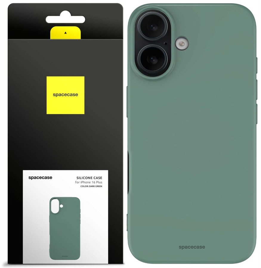 SpaceCase Etui Silicone Case iPhone 16 Plus dark green standard