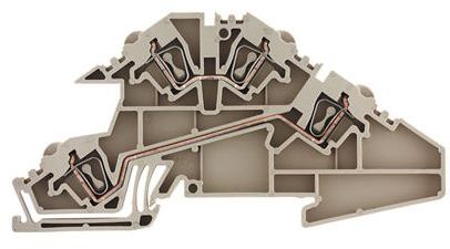 Weidmuller Złączka szynowa 2-piętrowa 4-przewodowa 2,5mm2 spreżynowa beżowa ZDL 2.5 S/L/L (1720760000)