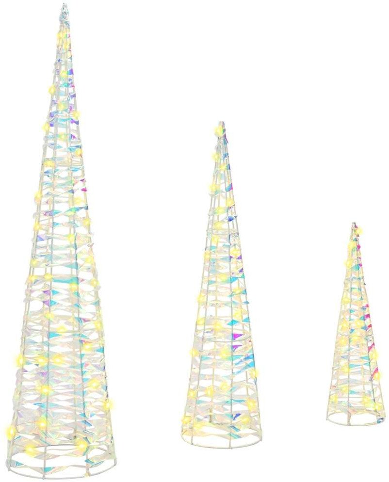 vidaXL Choinka z 90 diodami LED 3 pcs Ciepła biel 20 x 20 x 80 cm PET