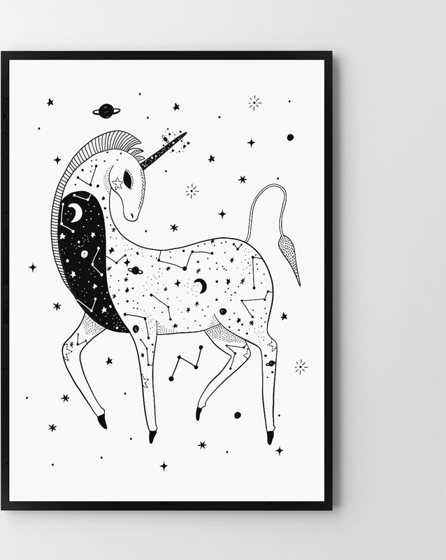Hog Studio Konstelacja jednorożca (Płótno 50x70cm)