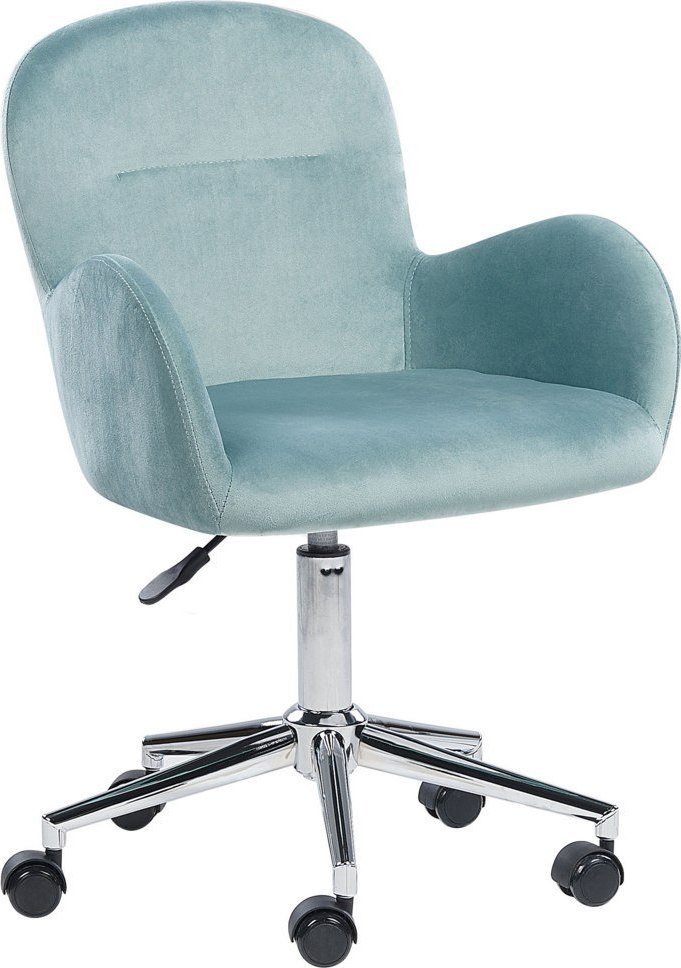 Krzesło biurowe Beliani Krzesło biurowe regulowane welurowe miętowe PRIDDY