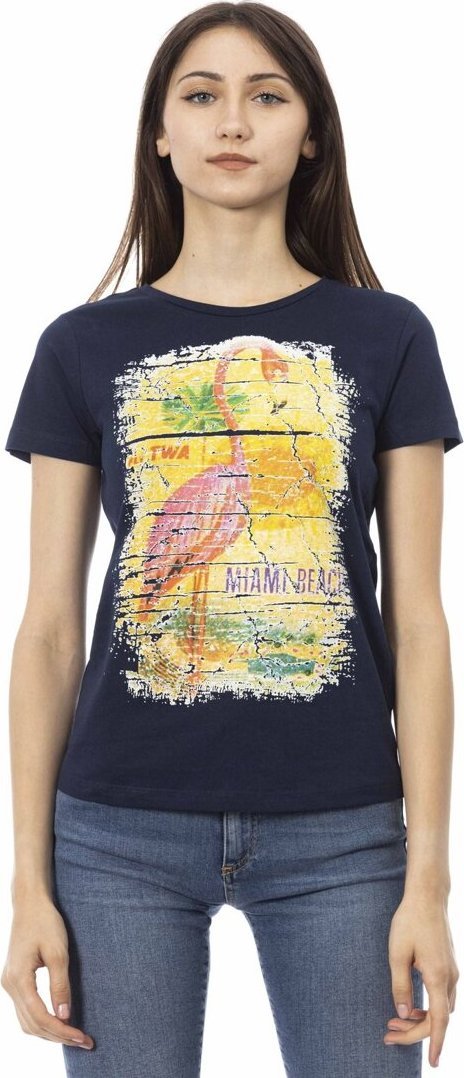 Trussardi Action Koszulka T-shirt marki Trussardi Action model 2BT09 kolor Niebieski. Odzież damska. Sezon: L