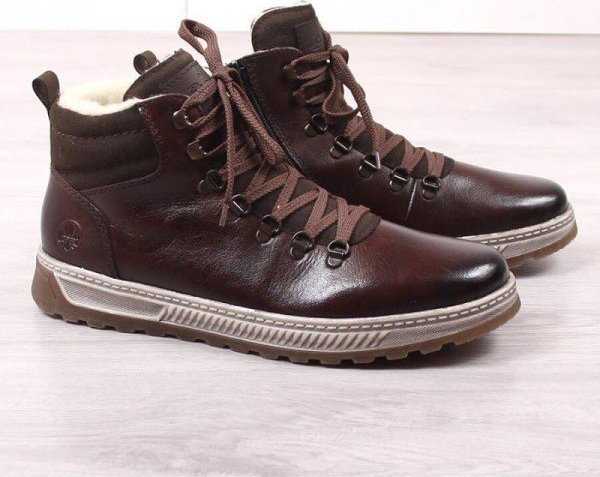 Rieker Skórzane buty wysokie zimowe Rieker M RKR560, Rozmiar: 47