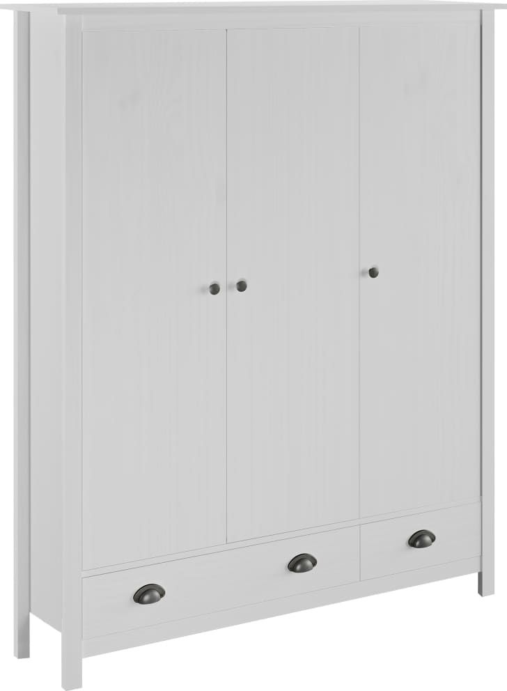 vidaXL Szafa 3-drzwiowa Hill Range, biała, 127x50x170 cm, lita sosna